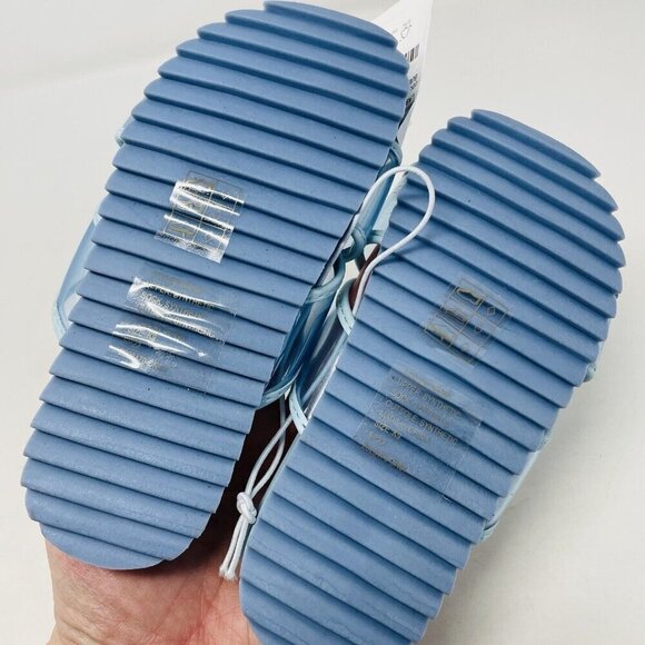 J Crew Crewcuts Little Girl K9 Slip On Pool Clear Jelly Sandals in Blue $45 217 - Picture 6 of 9